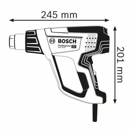BOSCH - GHG 20-63 Décapeur thermique professionnel 230V 2000W avec écran LCD