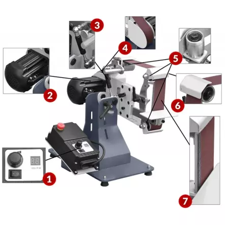 STU50 - Backstand de coutelier - Bande 1000 x 50 mm - 230V avec Moteur brushless 550W