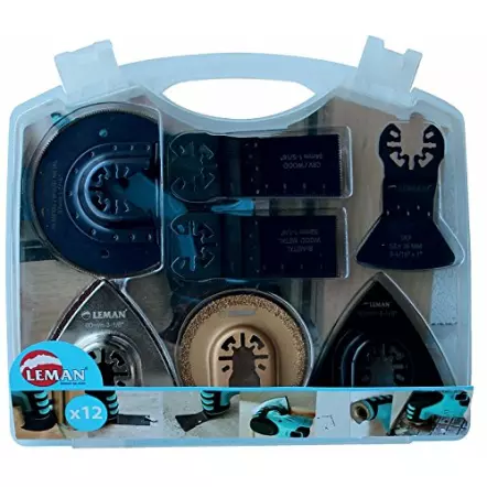 LEMAN - Coffret 12 accessoires multi matériaux à empreinte universelle pour outils multifonction
