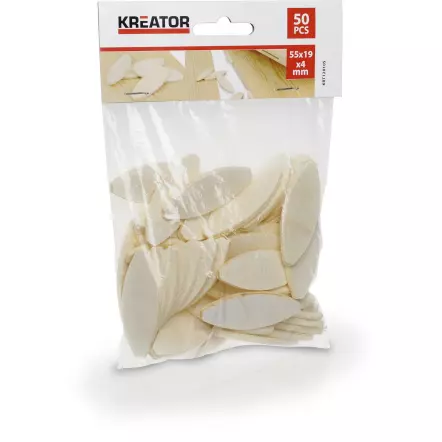 Lamelles en Bois 55x19x4 mm - 50 pcs pour assemblages solides et invisibles