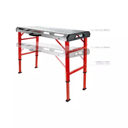 ST2GO Table de soudage pliable 1068 x 532 mm Charge max. 454 kg avec connexion terre