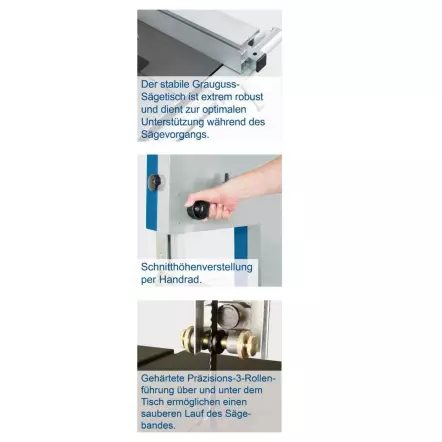 BASA 3 Scie à ruban - 800 W (Hauteur / Largeur de passage : 205 et 306 mm)