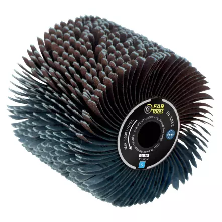 FARTOOLS - Brosse à lanières abrasives A80 Diamètre 120 mm pour surfaces en bois irrégulières