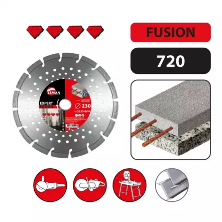 LEMAN - 720 - Disque diamant segment béton armé, acier