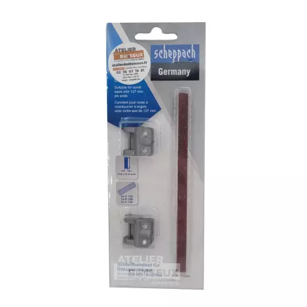 SCHEPPACH - Lot de 6 bandes abrasives pour scie à chantourner à ergots avec entre-axe de 127 mm