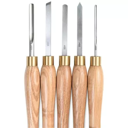 PROXXON - 27023 - Coffret de 5 outils de tournage HSS pour mini tour à bois