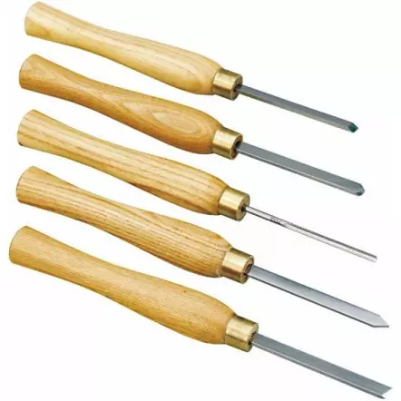 PROXXON - 27023 - Coffret de 5 outils de tournage HSS pour mini tour à bois