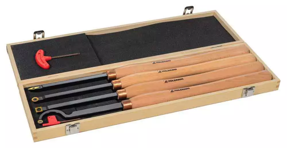 Holzmann Coffret de 8 gouges courtes de tournage - L. 190 mm