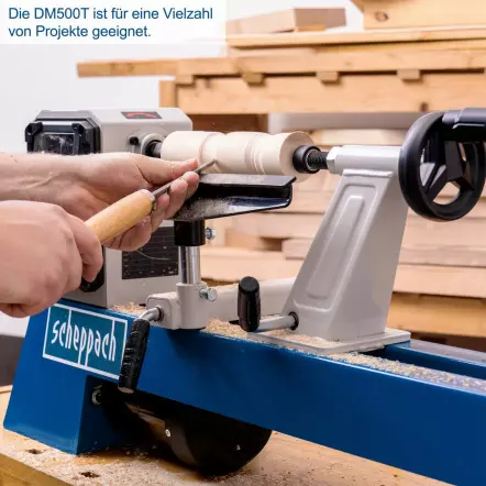 DM500T - Tour à bois Compact - Entre-pointes 500mm - 4 Vitesses - Puissance 400W