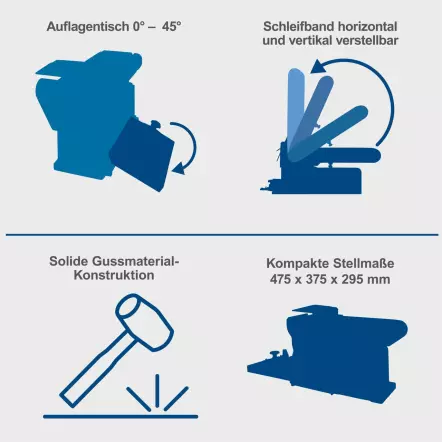 BTS900 Ponceuse à bande et à disque avec 3 bandes abrasives et 3 disques 230-240V 50Hz