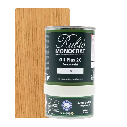 Oil + 2C Set - Intérieur - PURE (Transparent) Huile Bois Monocouche Ecologique & Accélérateur