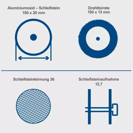 SM150LB Touret - Meule Ø 150 mm - 400 W (Brosse métallique et meule sèche)