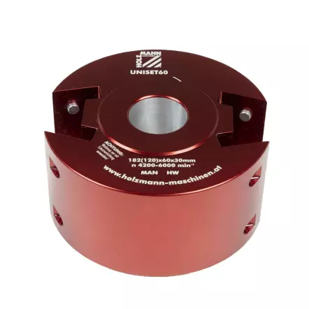 UNISET60 - Porte-outil universel pour toupie Alésage 30 - Hauteur 60 + 6 fers et contre-fers