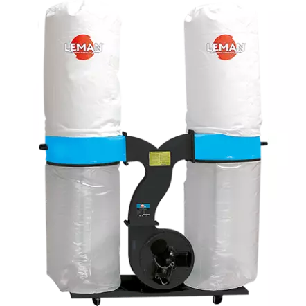 ASP302 Monophasé Aspirateur à copeaux d'atelier 300L (2 x 150L) - 2200W - 3 CV - 2950 t/min - 2864 m3/h