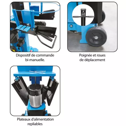 LOFEV083 Fendeuse de bûches verticale 8 Tonnes 230V-50Hz / 3500W (4,7 CV)