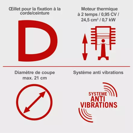 CSP2540 Elagueuse équipée d'un moteur 2 temps de 25,3 cm3
