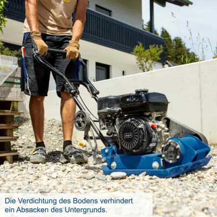 HP1400S Plaque vibrante 8.2 kN 1400W - Profondeur de compactage de 20 cm - Plaque 495 x 320 mm