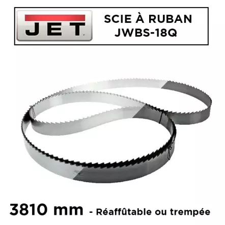 Lame de scie à ruban pour JWBS-18 (longueur : 3810mm)