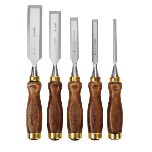 Coffret 5 Ciseaux à Bois Professionnels S&R – 6/12/20/25/32 Mm – Lames Acier Forgé Trempé – Ergonomique & Précis