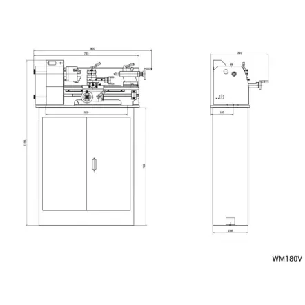 METALPROFI - WM180V Tour à métaux Entrepointes 300mm - 230V/50Hz 600W + 11 outils et un mandrin 3 mors offerts !
