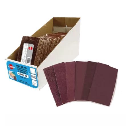 Patins abrasifs multi-usages auto-agrippant (velcro) 73x125 mm pour cale à poncer - Grain 40-80-120-180