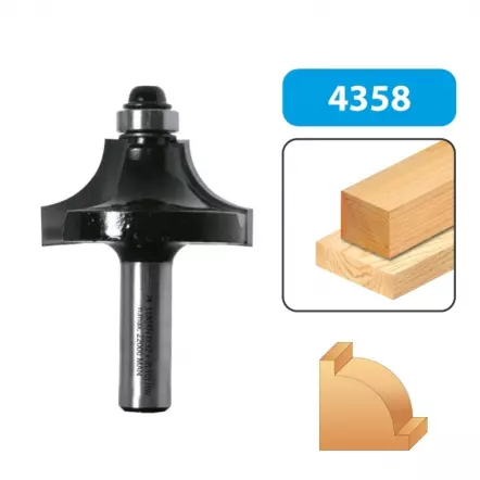 LEMAN - Mèche 1/4 de rond avec plat + guide (Différents diamètres disponibles)