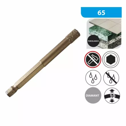 Foret diamanté - grès cérame (Ø 6, 8 ou 10 mm)