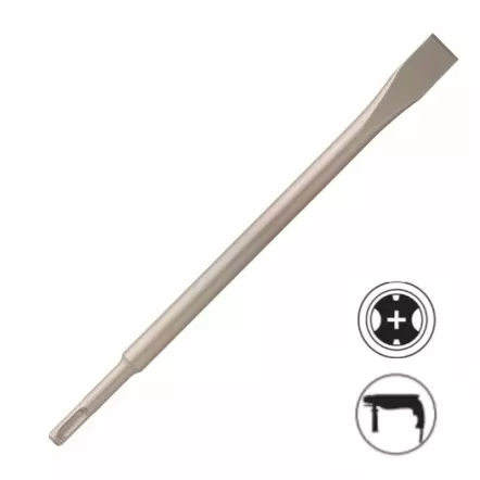 LEMAN - Burin plat SDS+ 20 ou 40 mm en acier traité haute résistance