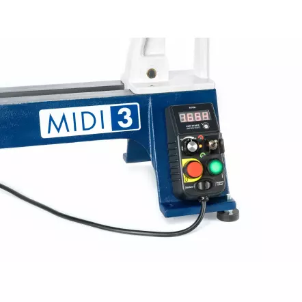 MIDI 3 - Tour à bois avec poupée orientable à 360° - Entre-pointes 400 mm - 735 W