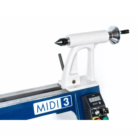 MIDI 3 - Tour à bois avec poupée orientable à 360° - Entre-pointes 400 mm - 735 W