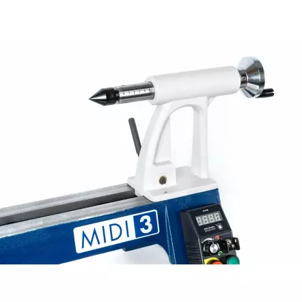 MIDI 3 - Tour à bois avec poupée orientable à 360° - Entre-pointes 400 mm - 735 W