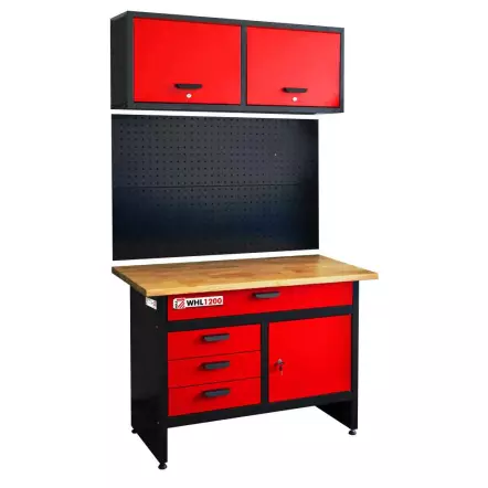 WHL1200 - Établi Métallique avec Armoire murale et panneau perforé