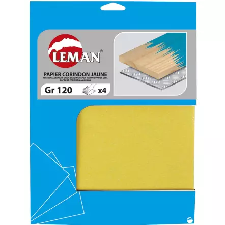LEMAN - 4 FEUILLES PAPIER CORINDON 230X280 GR 40/60/80/120