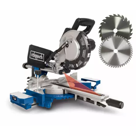 HM216 - Scie à onglet - 2000 W - Lame ø216mm (24 dents) Multimatériaux + 1 lame 48 dents Offerte !