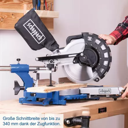 HM254 - Scie à onglet 230V 2000W - Lame Ø 255mm (60 dents) Multimatériaux + 1 lame 48 dents OFFERTE !