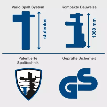 COMPACT 8T - Fendeur de bûches vertical - 230V (3150W) ou 400V (3500W) 7,95T Bûches jusqu'à 1070mm de hauteur !