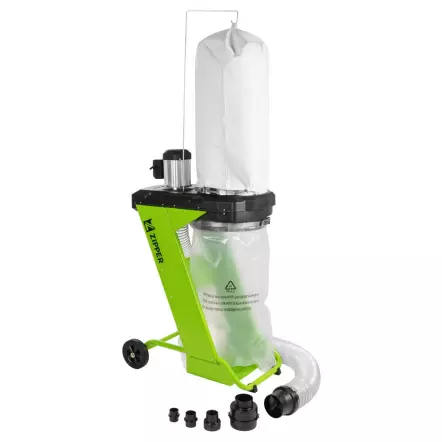 ZI-ASA550B - Aspirateur à copeaux de bois pour Atelier - 230V 550 W 75 Litres 1150 m3/h avec adaptateurs
