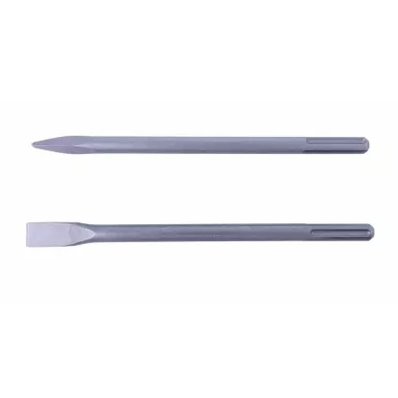 Set burin plat + burin pointu SDS MAX ø18mm pour marteau de démolition AB1500X et Woodster BC12
