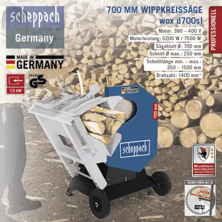 SCHEPPACH - WOX D700SL Scie à Bûches PRO ø700mm 400V