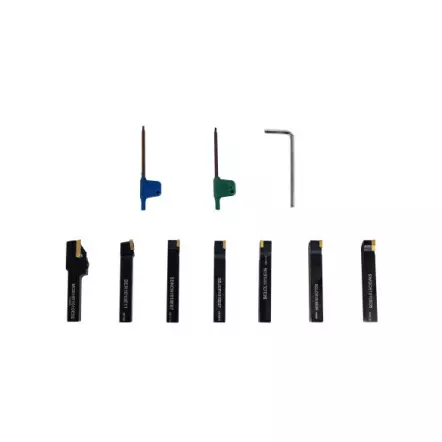 HS-DM10 - Coffret de 7 outils de tournage à plaquettes section 10 mm