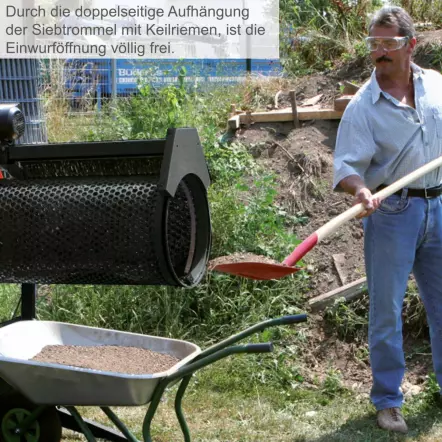 RS 400 - Tamis rotatif à rouleau ø400 mm longueur 900 mm 360W 230V/50Hz
