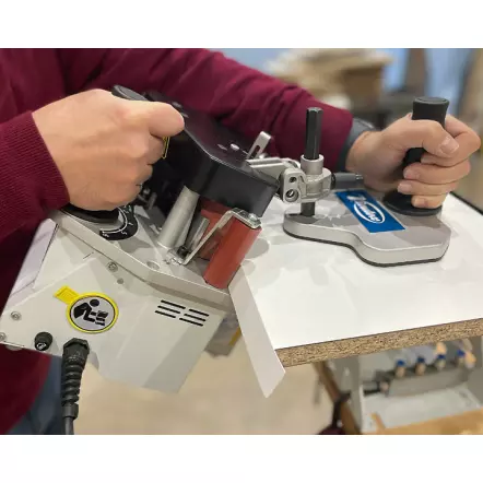 PEB250+ EVOLUTION - Plaqueuse de chants portative à bac à colle 830 W 120-200°c - Hauteur du chant 10 - 62 mm