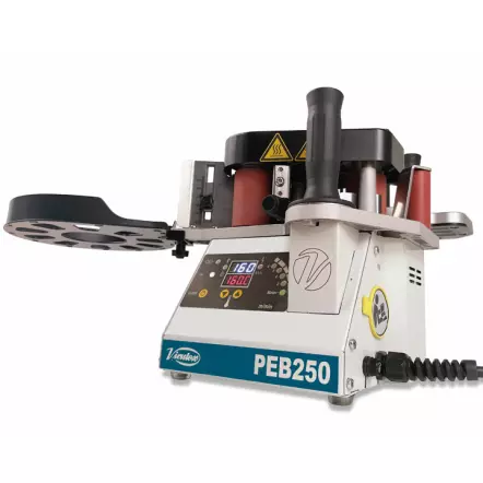 PEB250+ EVOLUTION - Plaqueuse de chants portative à bac à colle 830 W 120-200°c - Hauteur du chant 10 - 62 mm