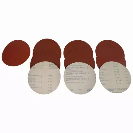 Lot de 5 disques abrasifs ø203 mm pour ponceuse - Grain 60, 80, 100, 120, 150 et panachage