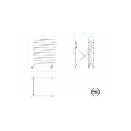 CHS-1395 - Chariot de séchage modulable – Profondeur 1395 mm