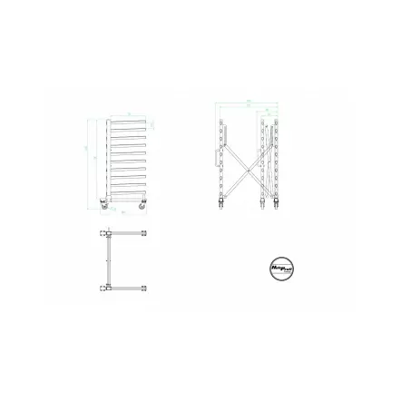 CHS-760 - Chariot de séchage modulable – Profondeur 760 mm