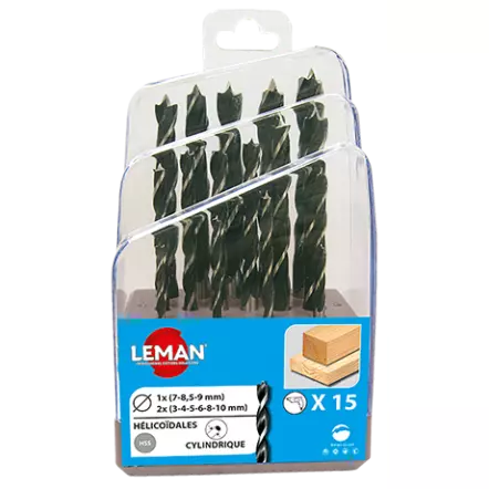 Coffret 15 mèches hélicoïdales HSS - ø3 au 10 mm