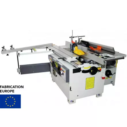COMB320E - Combinée 5 Opérations - Largeur Dégau 320 mm - Avec chariot Aluminium Ras de lame