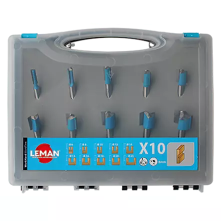 Coffret de 10 mèches à rainer droites