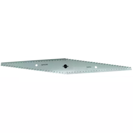 Réglet de toupilleur 500 x 65 x 2 mm gradué recto-verso